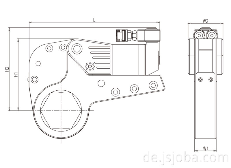 Joba WHCD-Seriestools Hytorc Power Cylinder China 15000 nm Preis hohl Niederprofil Hydraulikdrehmomentschlüssel